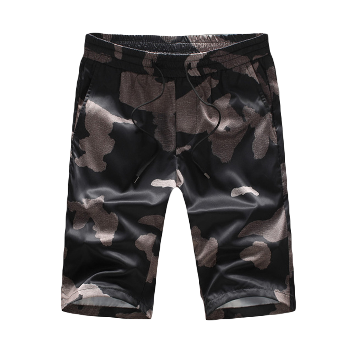 2023 Fashionable Beige Mens Camouflage Print Lightweight Shorts | PILAEO